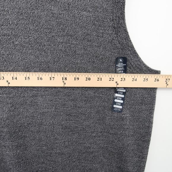 Hart Schaffner Marx Sweater Vest Gray Merino Wool Sleeveless Big & Tall 2XB - Picture 5 of 11